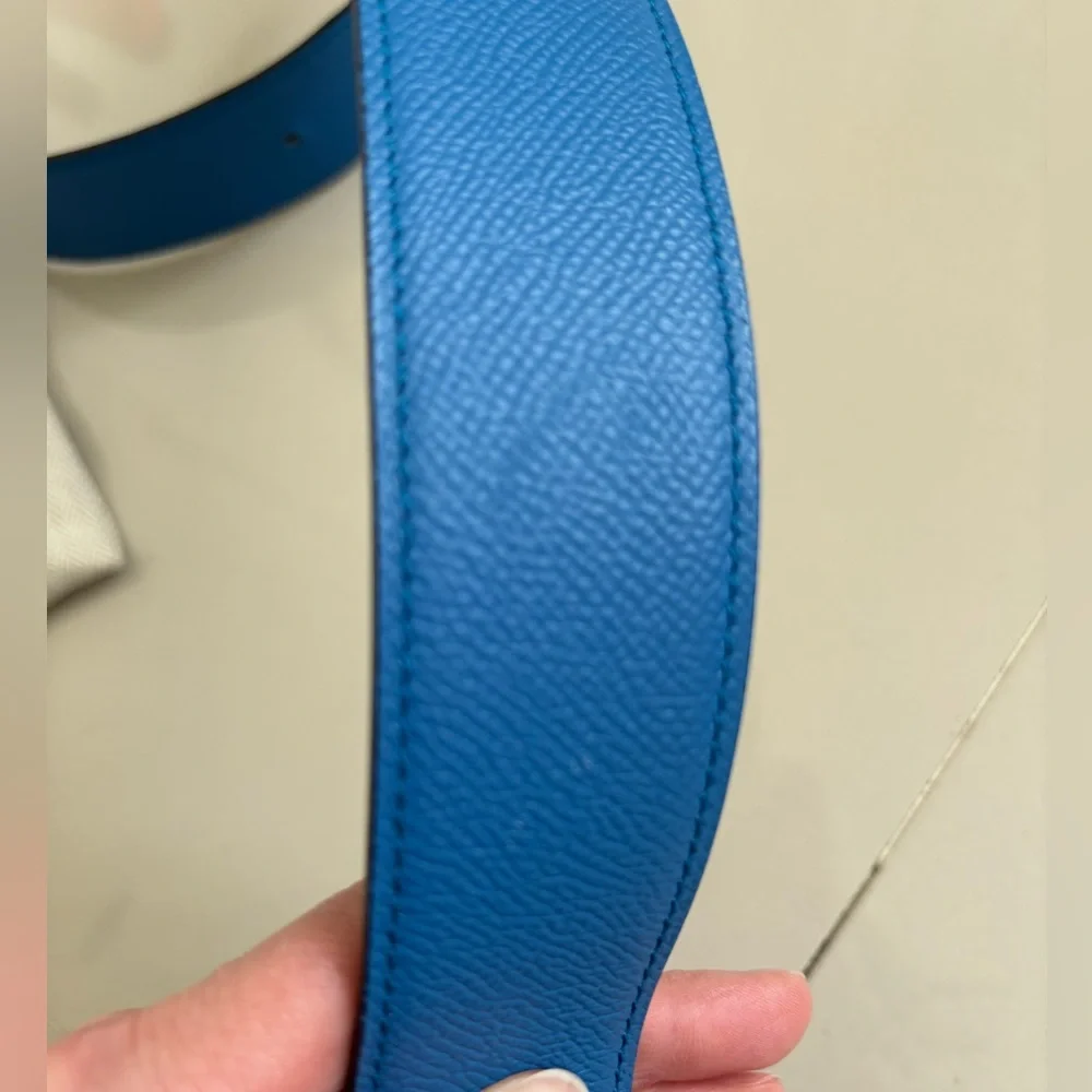 100% Authentic HERMES Ithaque belt buckle & Reversible leather strap 90cm - Picture 12 of 15